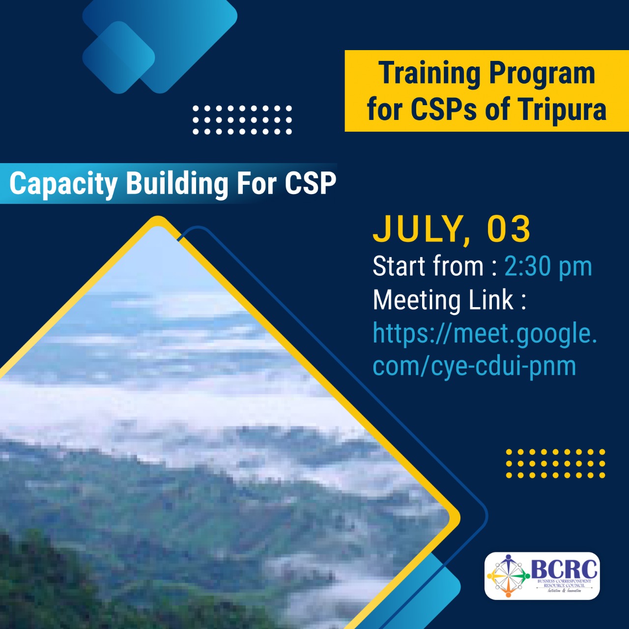 Training program  was conducted for CSPs of Tripura